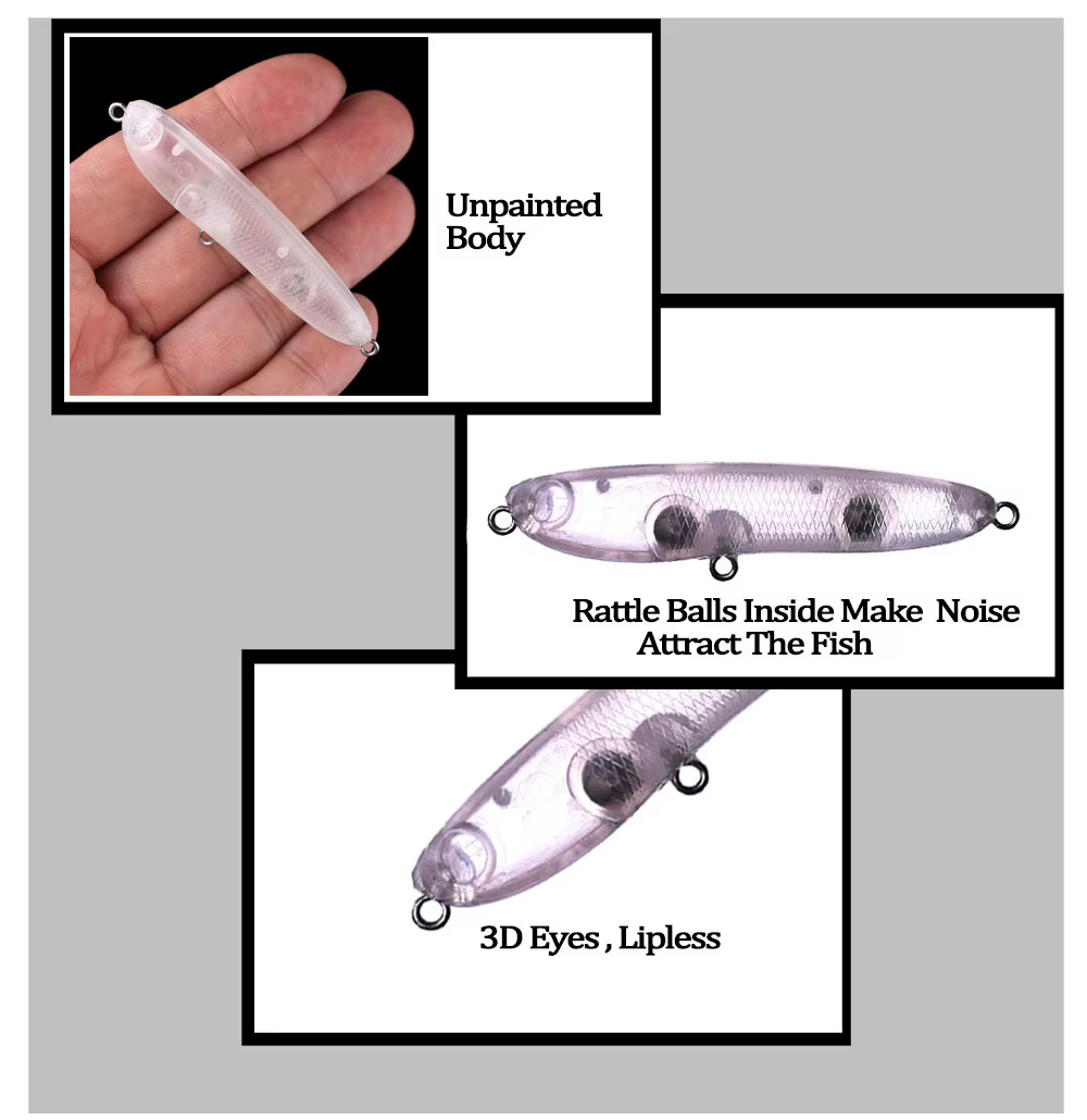 Señuelo flotante tipo lápiz para pesca de depredadores