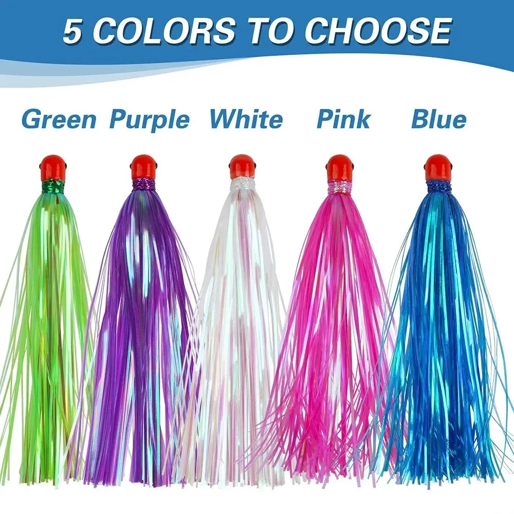 Teaser Jig Head Mylar Flash Bucktail para pesca de agua salada - imagen 5