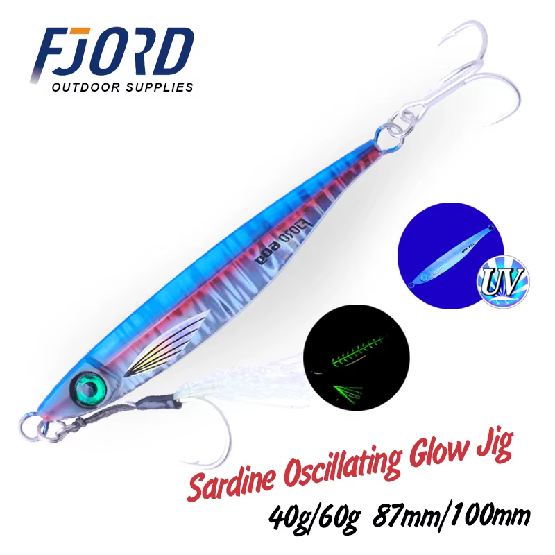 FJORD Jig Metálico UV Sardina – Señuelo jigging marino 40–80 g