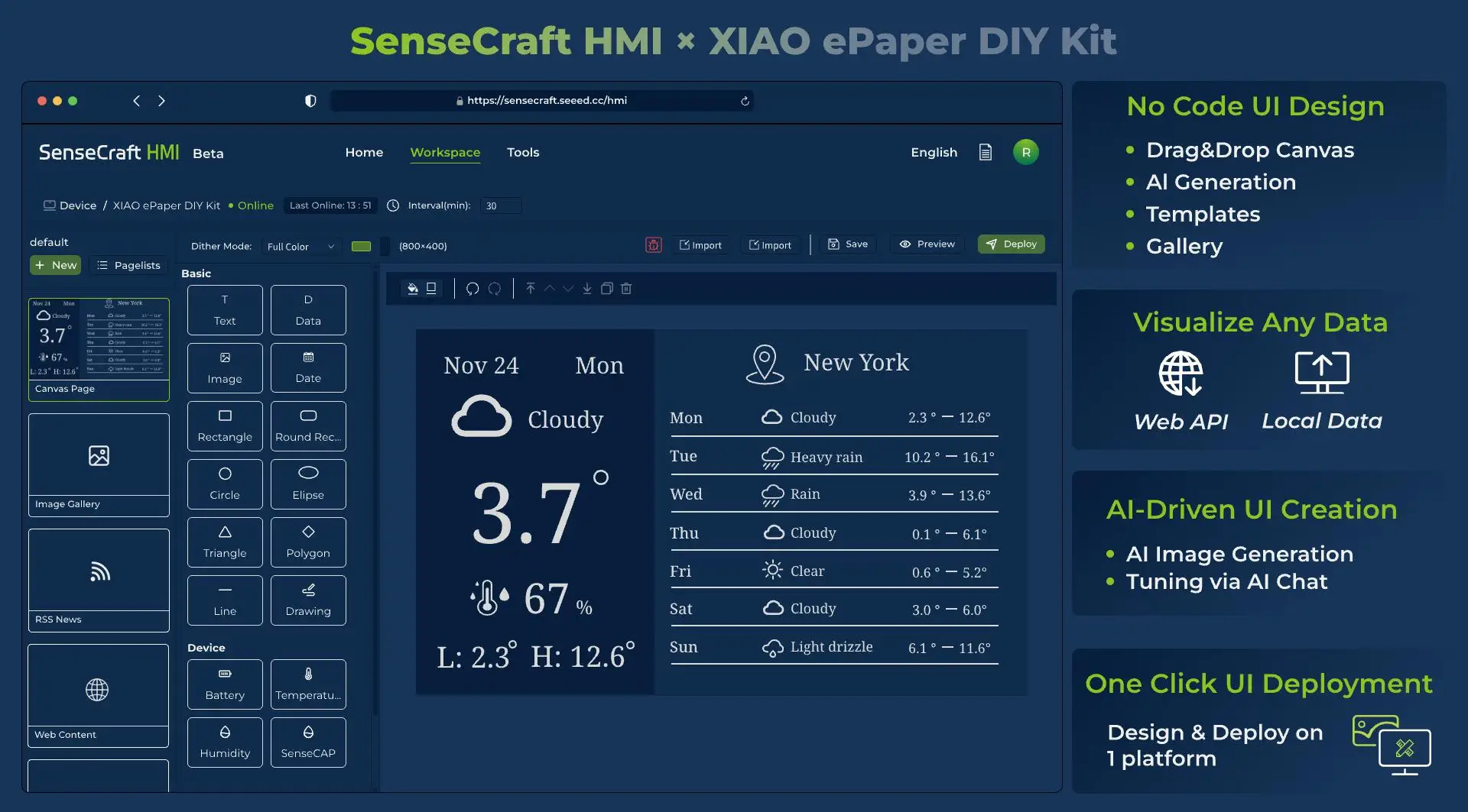 Interfaz y control mediante HMI preinstalado