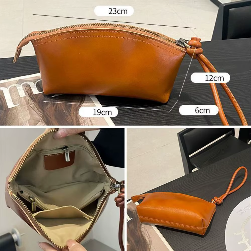 Bolso clutch de PU color neutro visto de frente