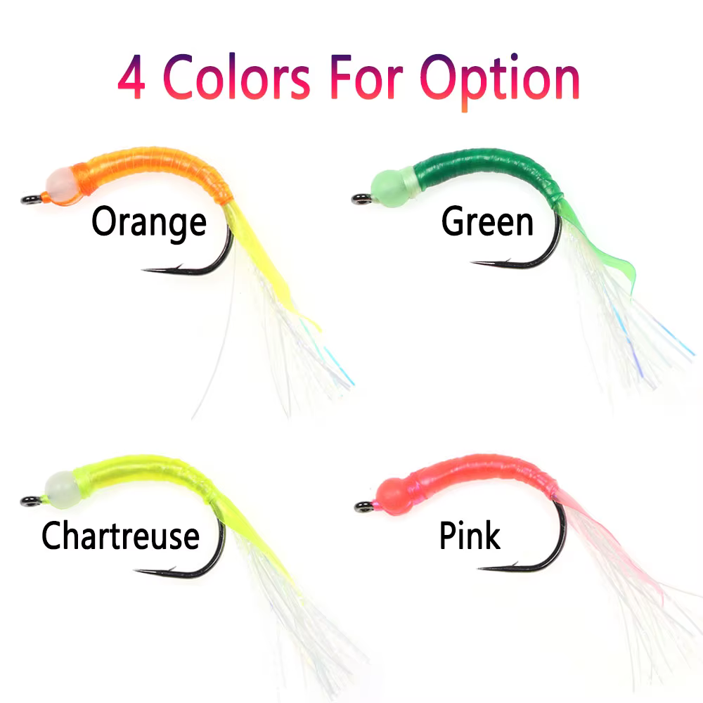 Bimoo Vinilo Luminescente Hundimiento Rápido Big Worm Leech Streamer - imagen 3