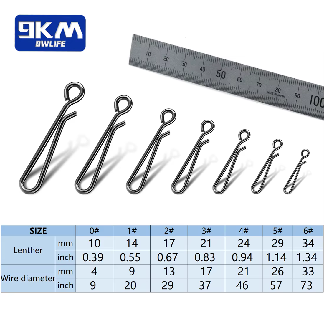 Clips a Presión 9KM para Pesca – Acero Inoxidable Marino - imagen 3