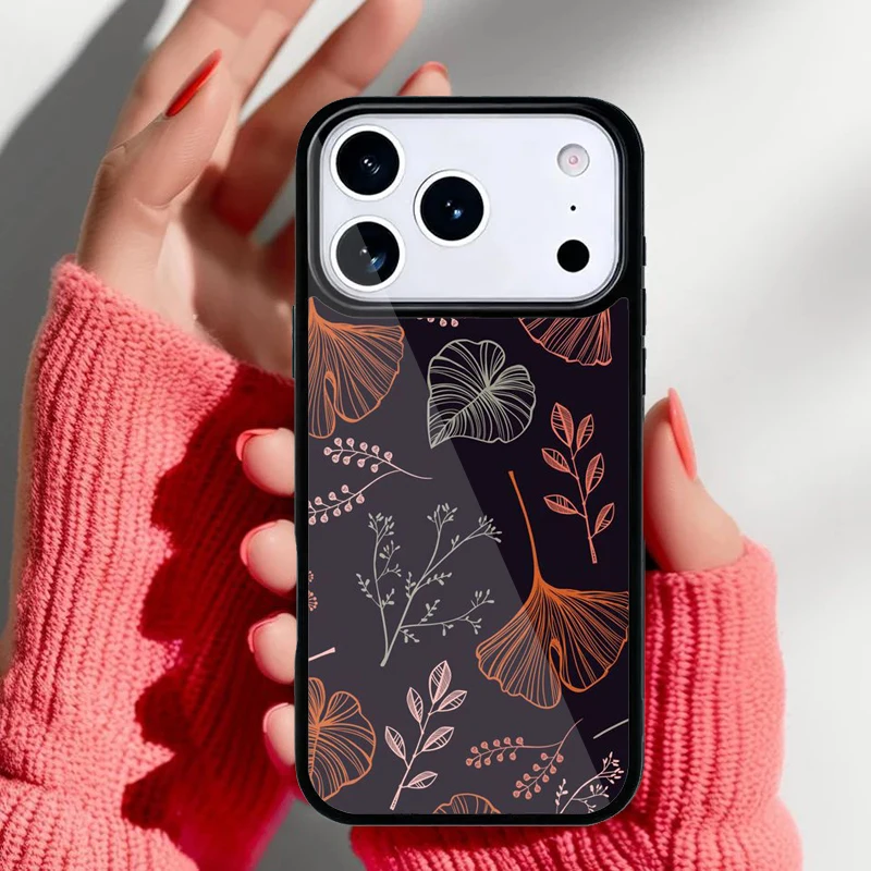 Funda Retro con Diseño de Hojas y Grafiti en iPhone 15