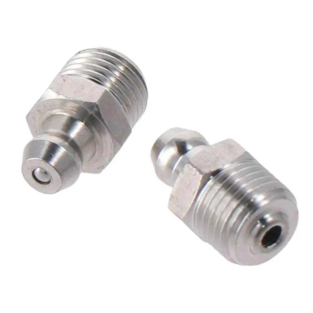 Boquillas de engrase rectas inox con rosca M6 M8 M10 plateado - imagen 2