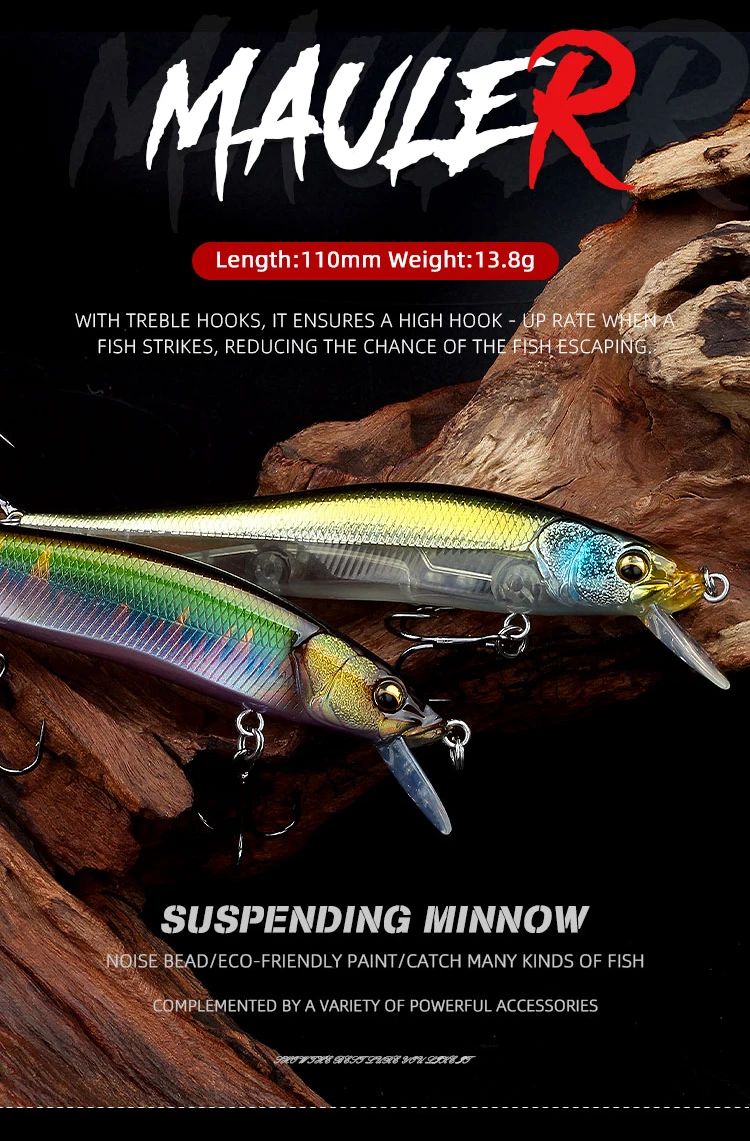 Minnow suspendido en acción
