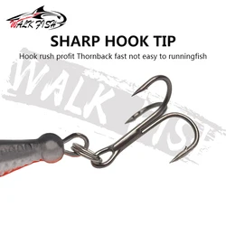 WALK FISH Señuelo cuchara metálica para lubina con anzuelos triples