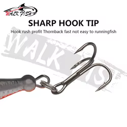 WALK FISH Señuelo cuchara metálica para lubina con anzuelos triples