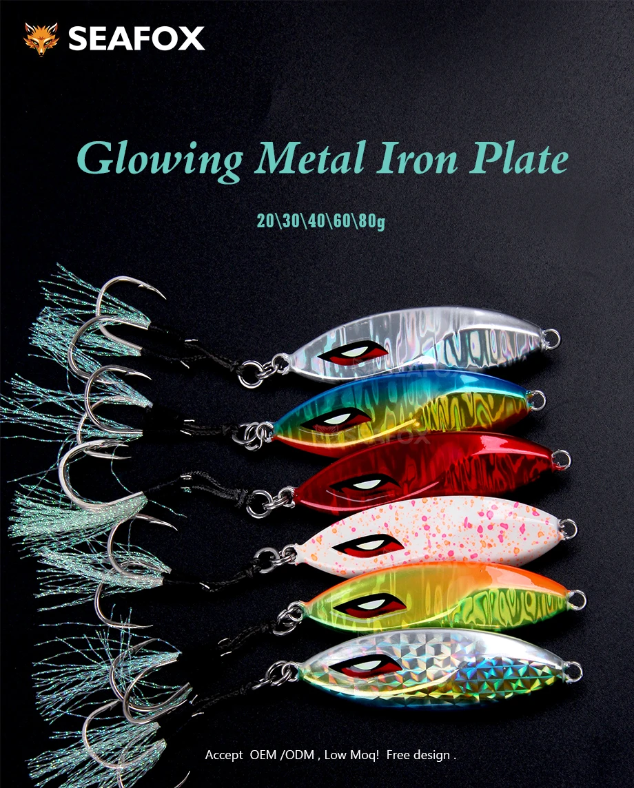 Set completo de 144 señuelos SEAFOX 3D para jigging de metal