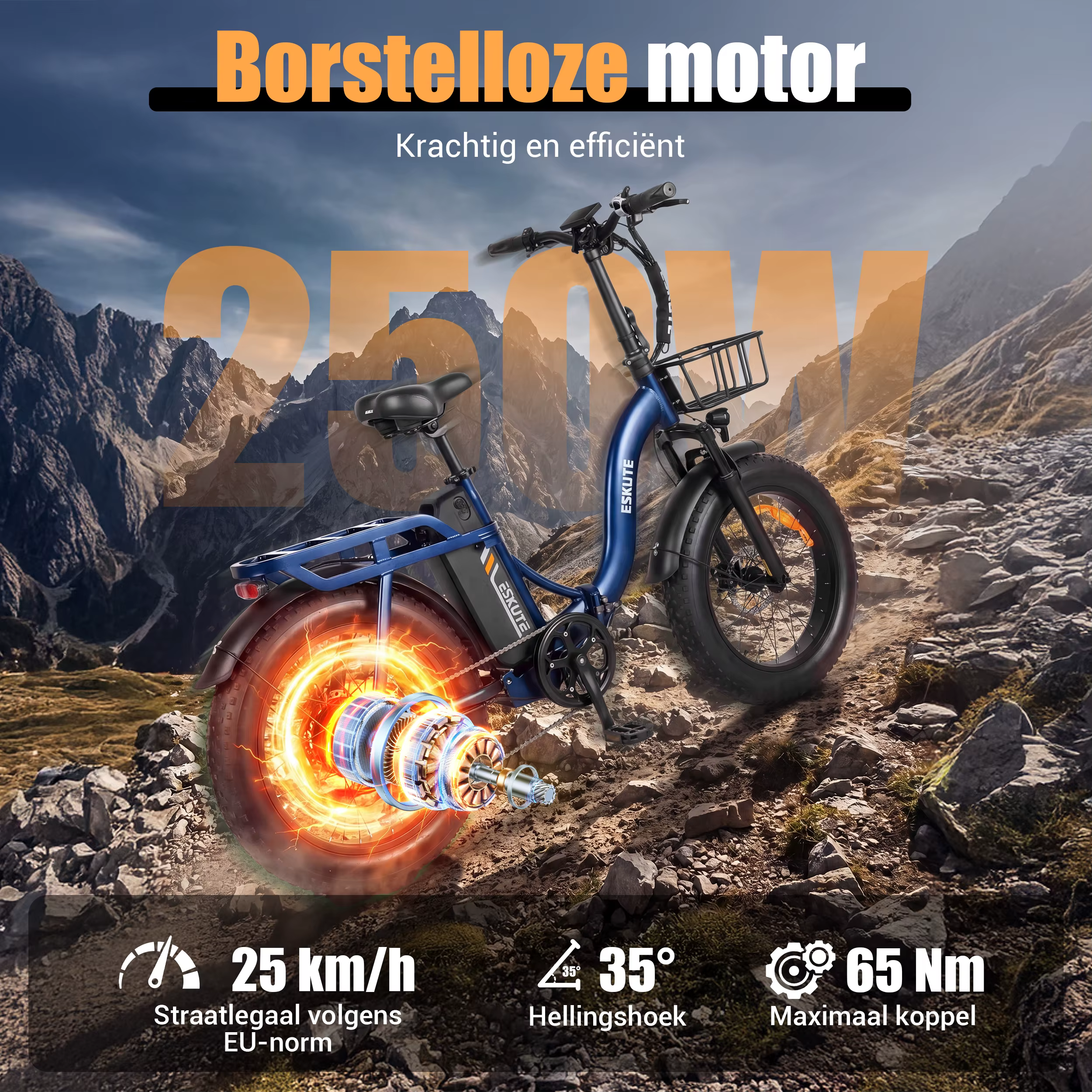 Eskute D202 Pro Bicicleta Eléctrica Plegable 20" – Autonomía 80km - imagen 5
