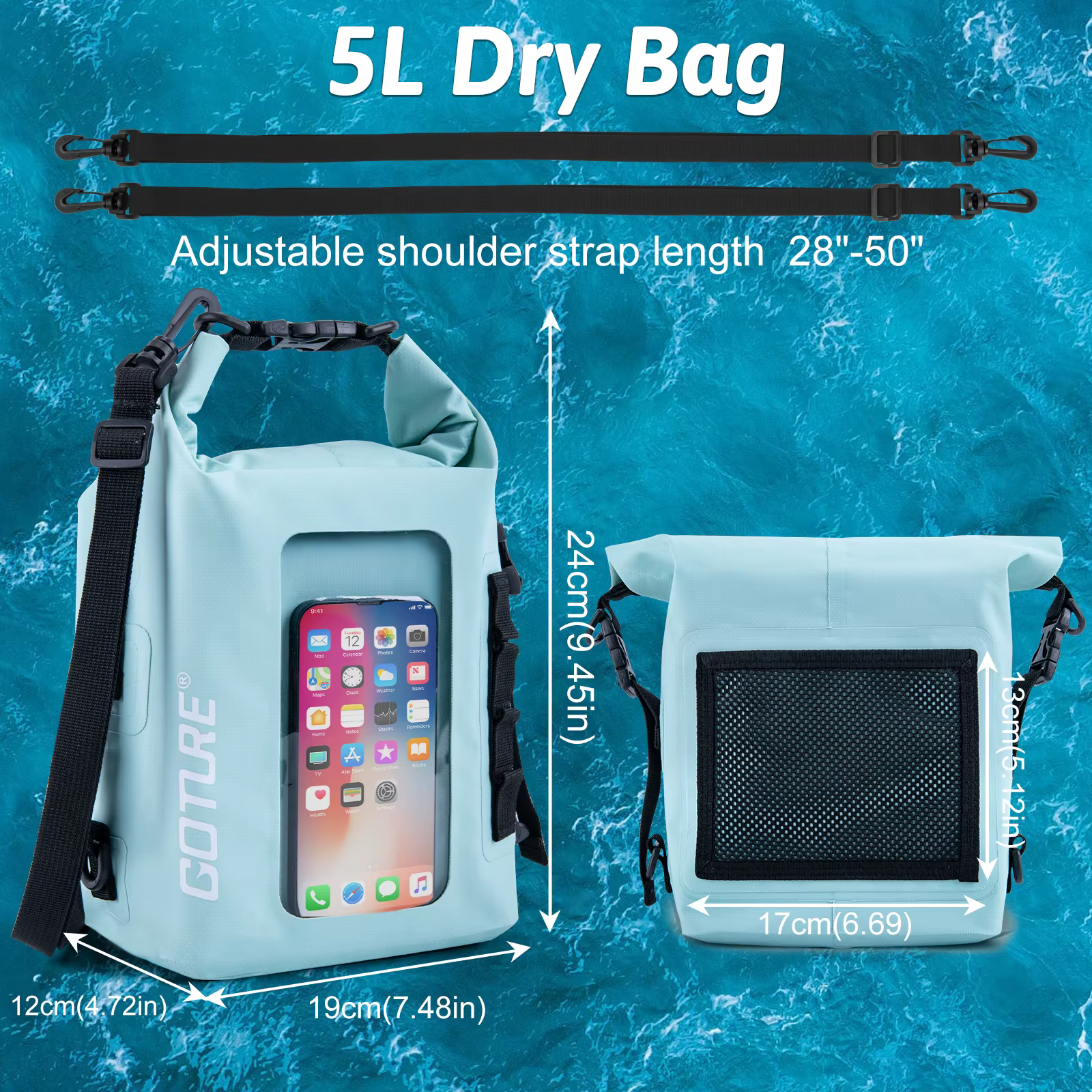 Goture Bolsa impermeable con pantalla táctil para drifting y kayak - imagen 3