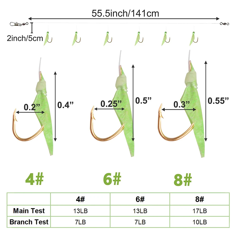Señuelo lumínico y anzuelos