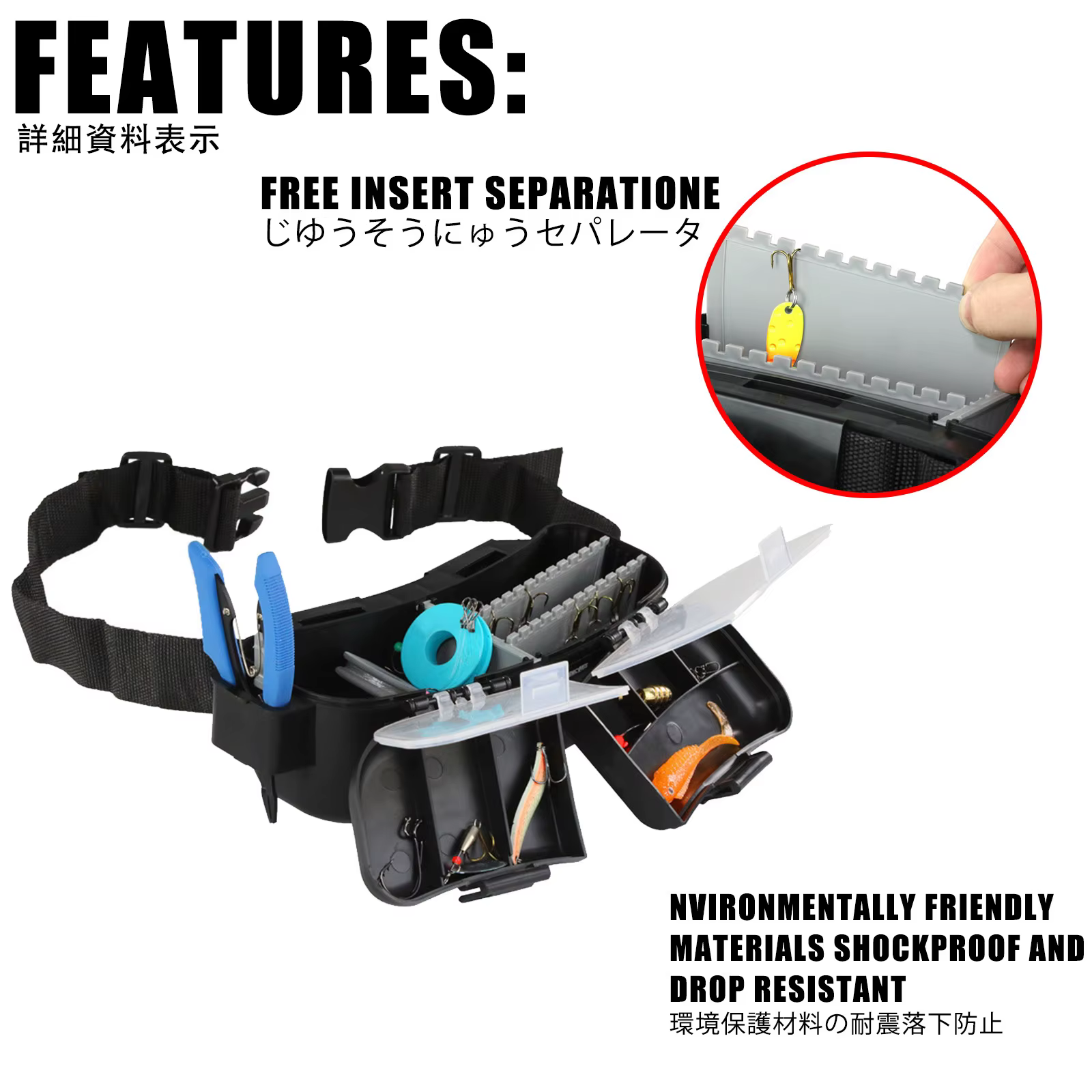 Caja de accesorios de pesca con compartimentos ajustables - imagen 2