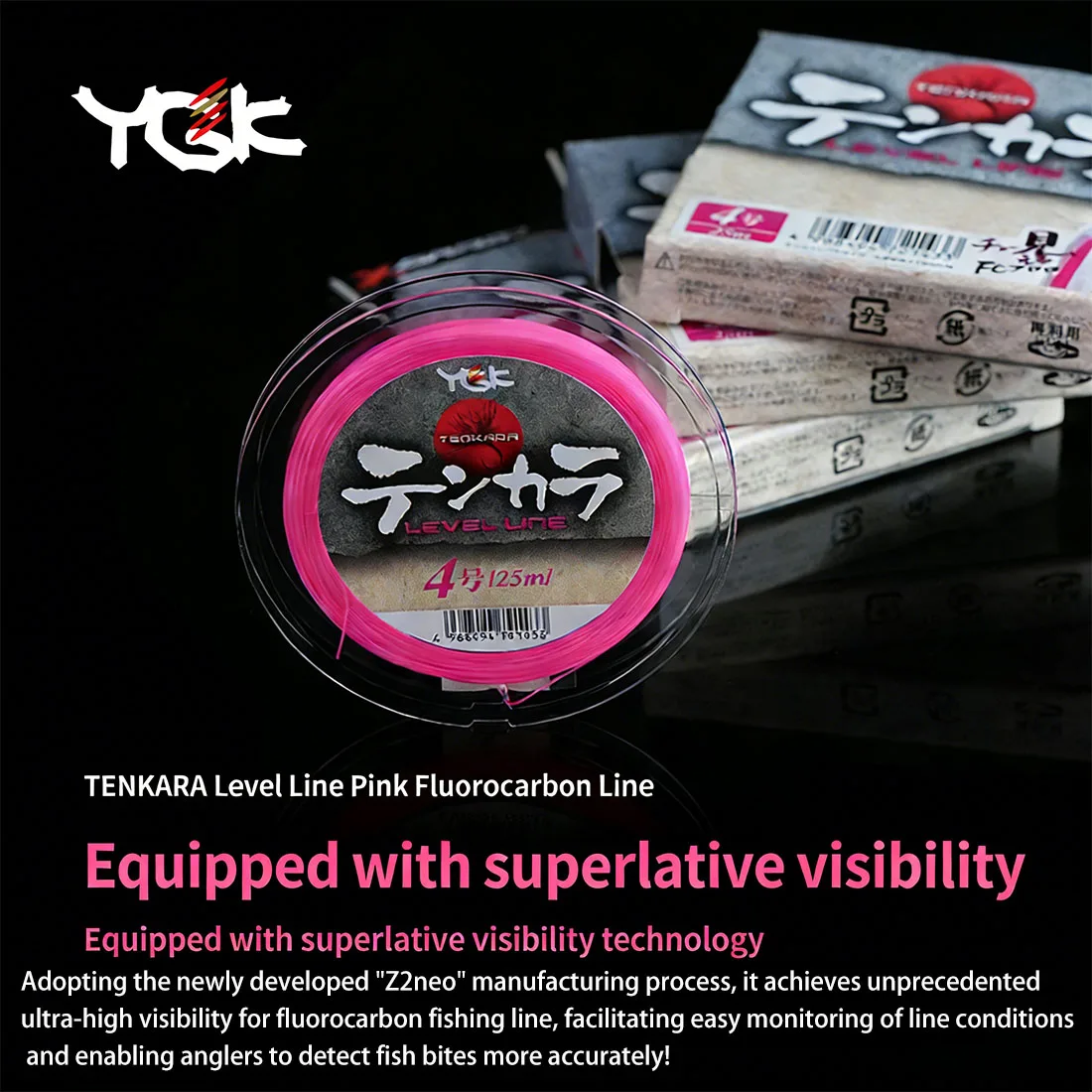 YGK TENKARA Level Line – Fluorocarbono de 25 m para trucha en arroyo - imagen 5
