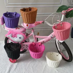 Cesta de bici de mimbre infantil con correa y funda de transporte