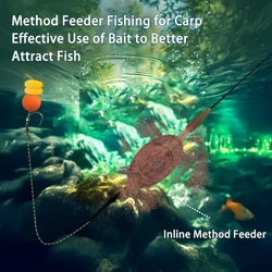 Kit feeder inline para carpa, jaula de groundbait para lanzado largo