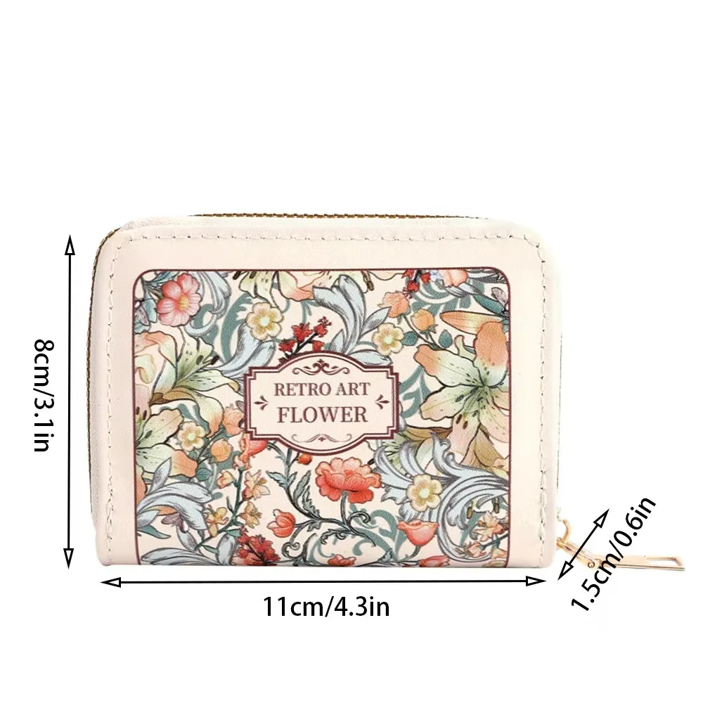 Cartera de mujer de cuero PU floral de gran capacidad para tarjetas - imagen 5