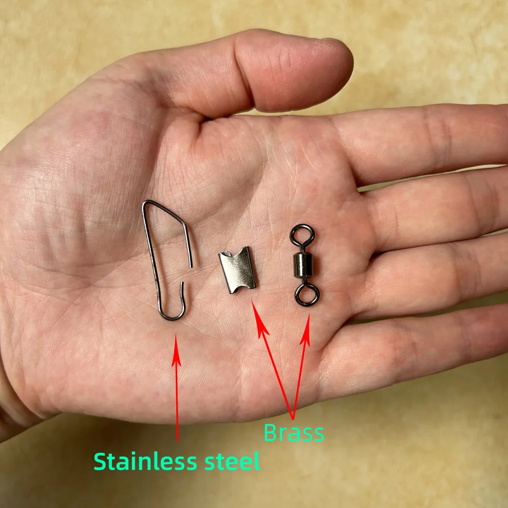 Giratorios de latón con mosquetón inoxidable para pesca - imagen 4