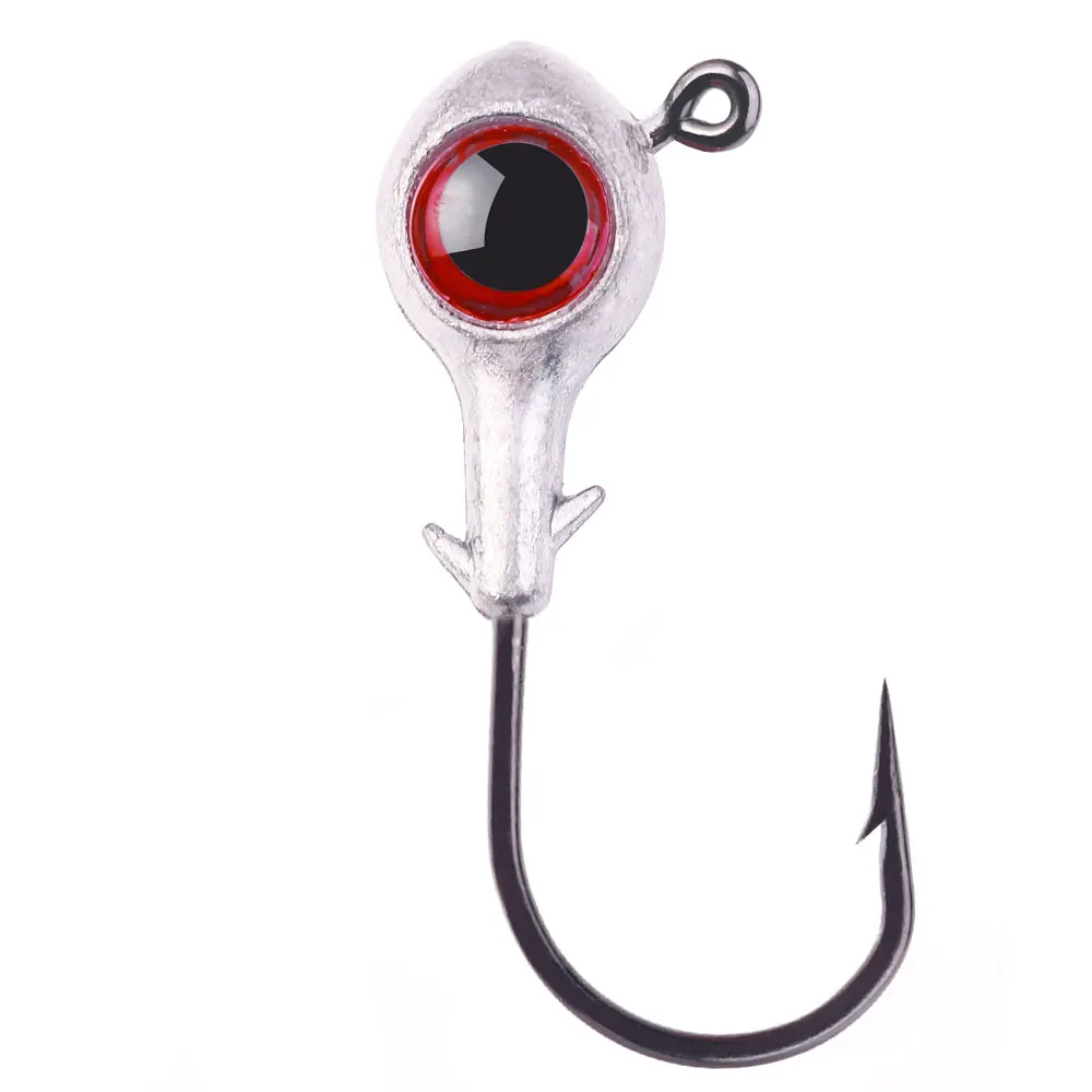 Anzuelos Jig Head ojos grandes y afilados para lubina y trucha