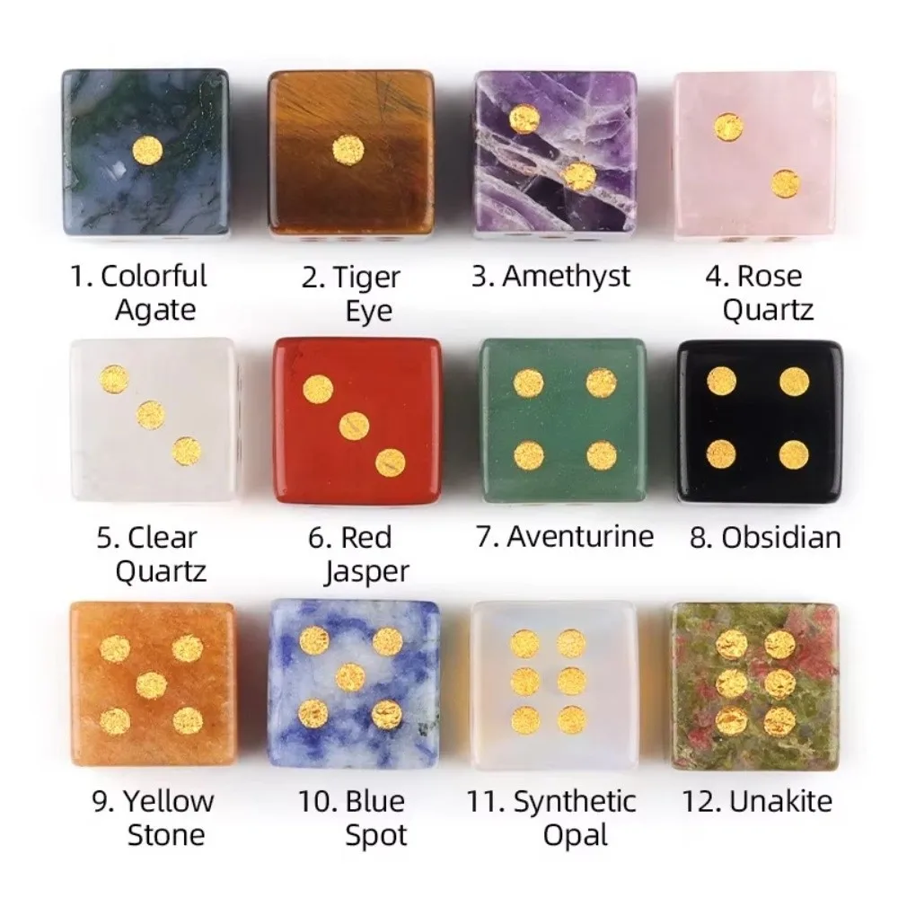 Dados de cuarzo y piedra natural para rol - imagen 5