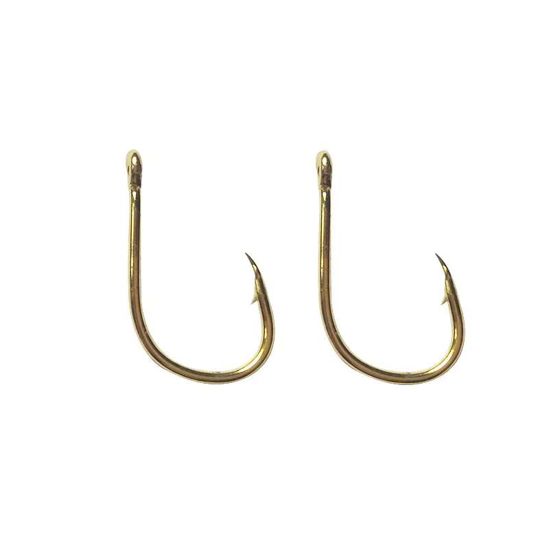 Anzuelos Circle Hook dorados de acero carbono para pesca de carpa - imagen 5