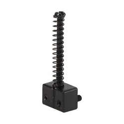Soporte metálico para cuerdas de bajo negro con tornillos y resortes