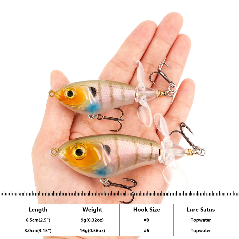 Wobbler Topwater Hercules Doble Pala – 6,5 cm 9 g