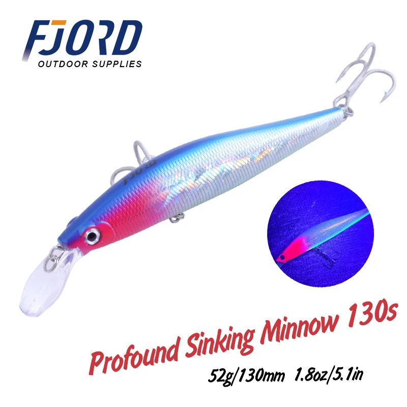 FJORD Minnow 130 mm – Swimbait Jerkbait de 52 g para agua salada