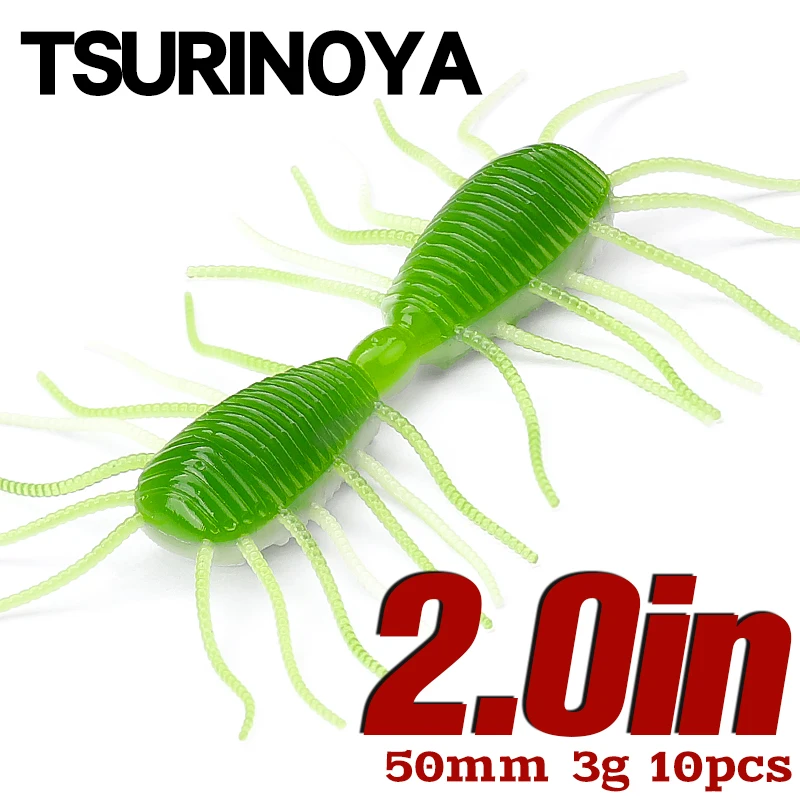 TSURINOYA FR50 FAERIE vinilo Wacky Rig UV para lubina, gusano de pesca melocotón - imagen 4