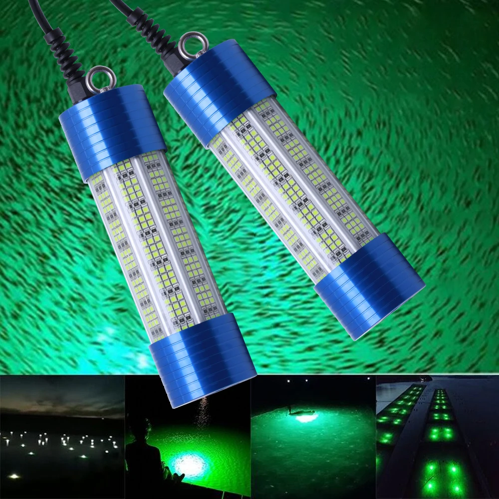 Luz subacuática LED alta potencia verde y blanca para pesca nocturna