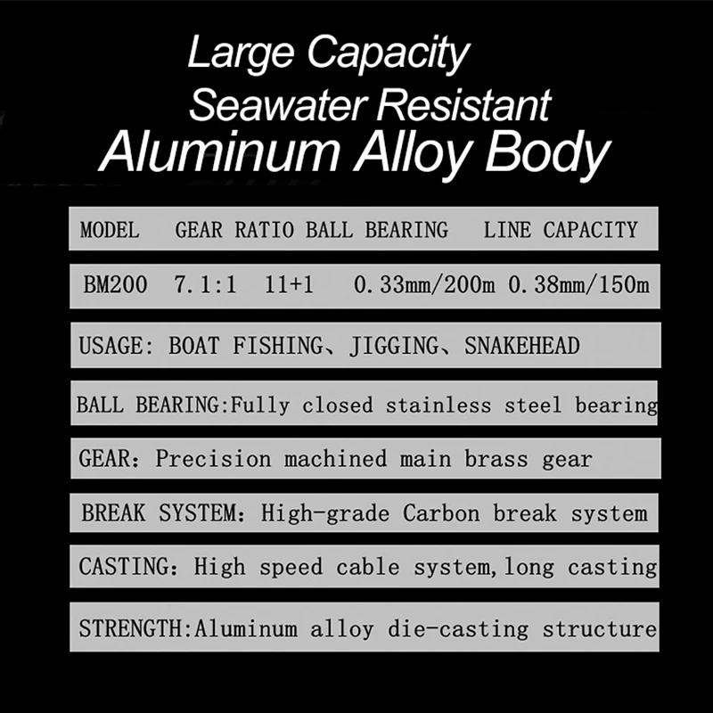 Carrete Jigging Aluminio Teaser 7.1:1 – 11+1 rodamientos para litoral