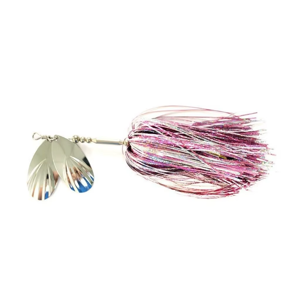 Bucktail Spinner Bait Musky – Señuelo giratorio metálico con seda brillante - imagen 3