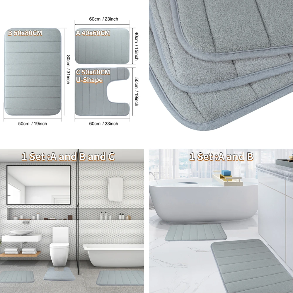 Alfombra de baño viscoelástica con estructura de tres capas