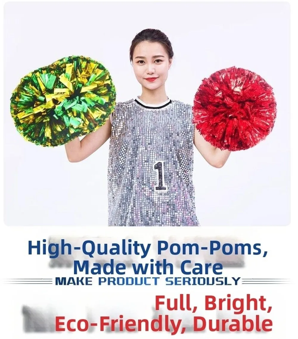 Pompones multicolor de 30 cm con acabado plástico