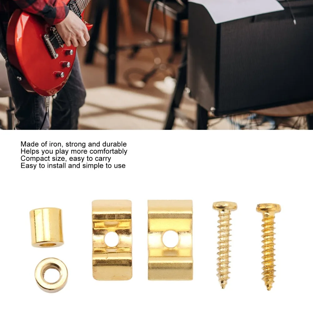 Retenedores de cuerdas de guitarra metálicos con tornillos de montaje - imagen 3