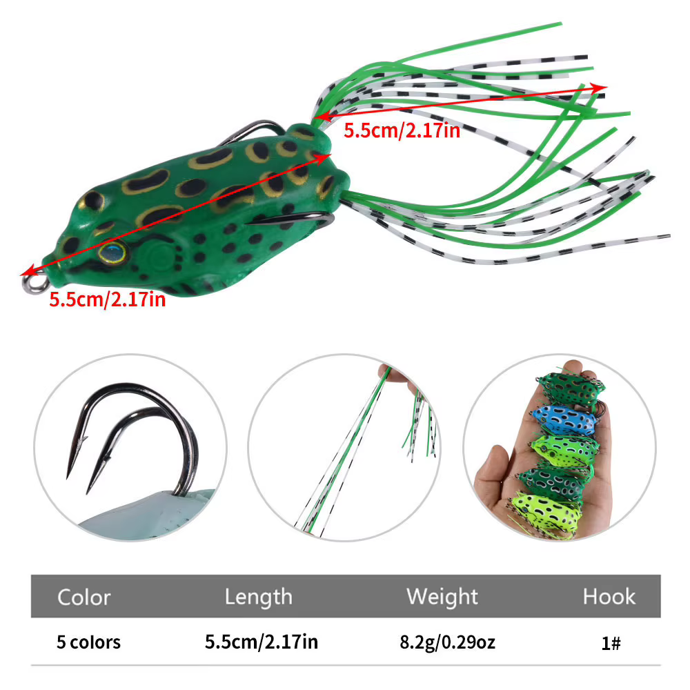 Señuelo artificial de rana de silicona suave