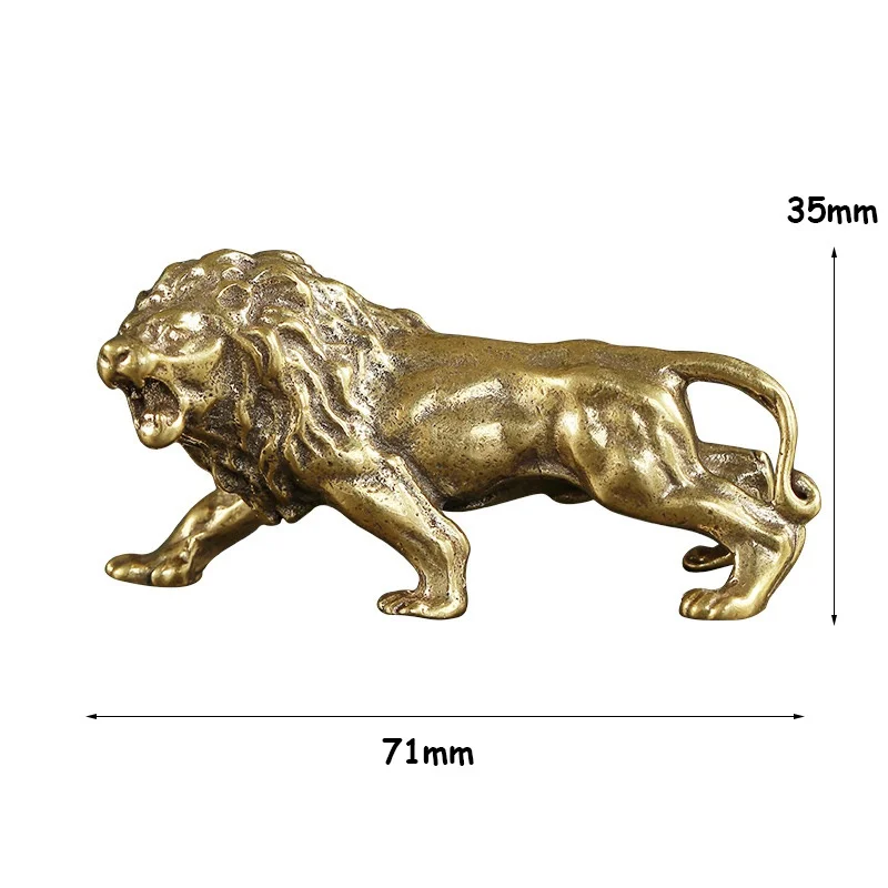 Estatua de león en bronce antiguo – figura decorativa artesanal - imagen 5