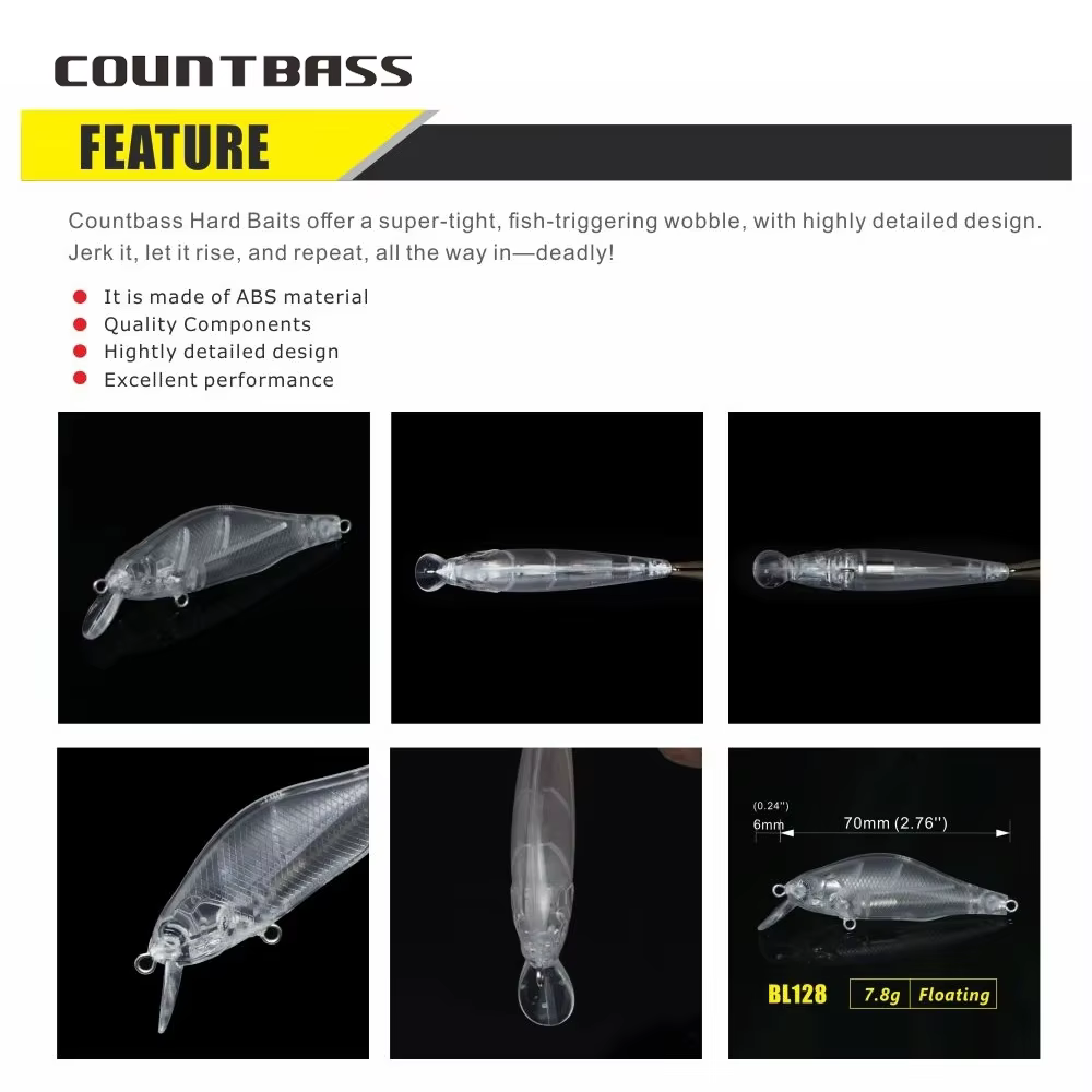 Countbass Señuelo Pececillo Flotante Blanco – Cebo Duro Magnético - imagen 3