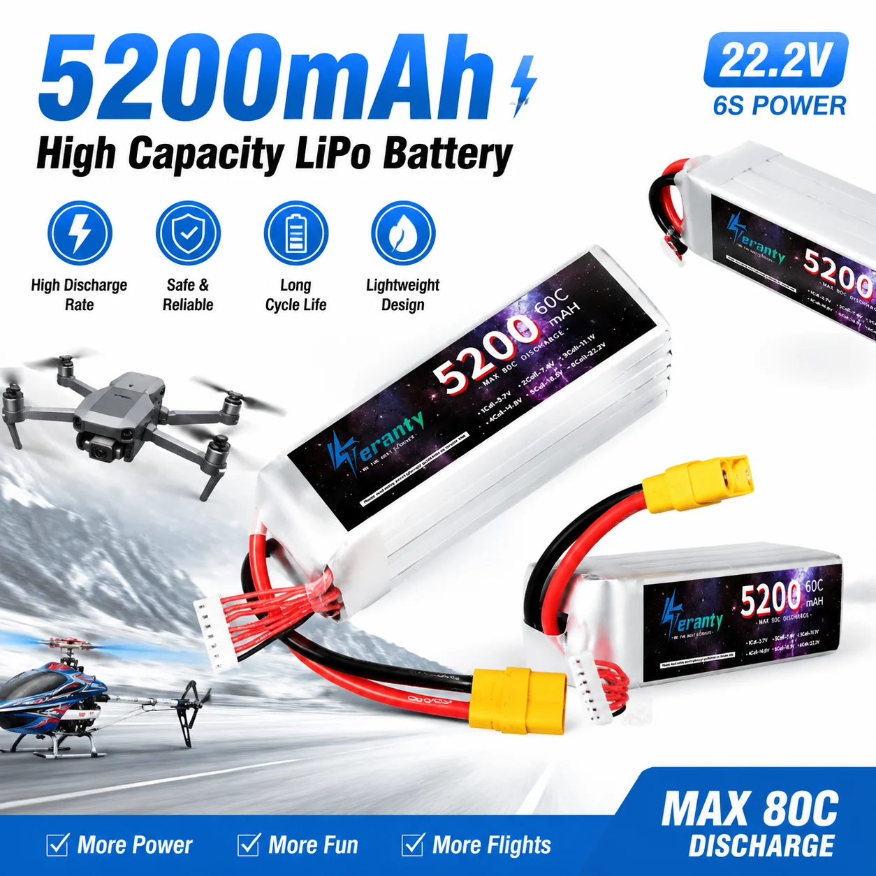 Batería LiPo para drones RC y aeromodelismo de alta descarga - imagen 5