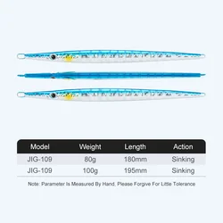 Obsession J109 señuelo jigging hundimiento rápido con ojo 3D