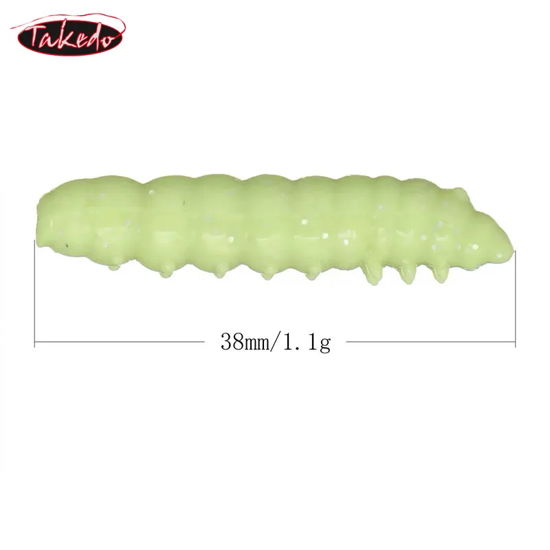 TAKEDO vinilo larva UV aromatizada realista para trucha y lubina