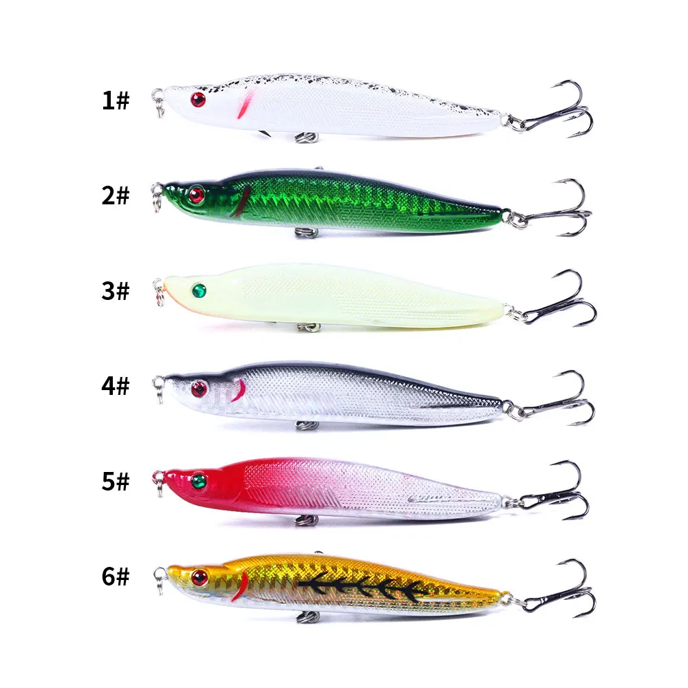 Juego de 6 señuelos de pesca lápiz