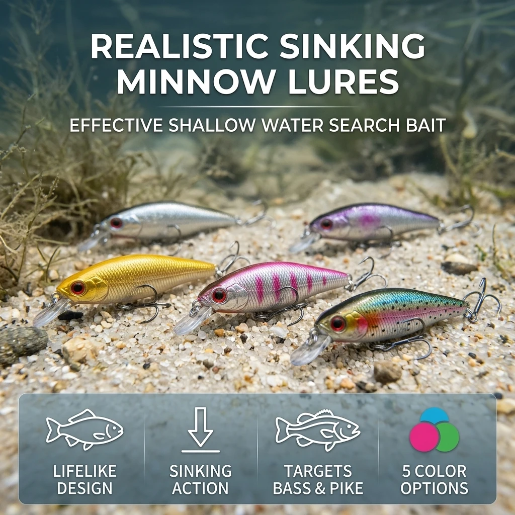 Señuelo minnow hundimiento rápido para lubina y lucio realista - imagen 4