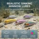 Señuelo minnow hundimiento rápido realista para lubina y lucio - imagen 4