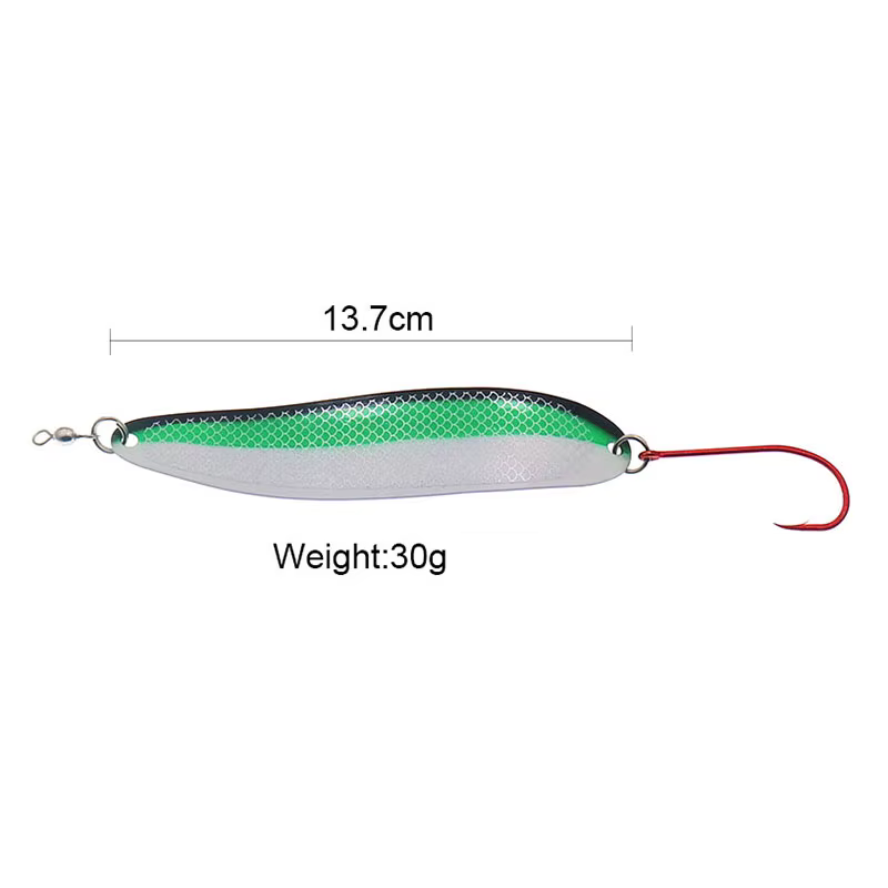 Cucharilla trolling metalica para mar - jig artificial 13,7 cm 30 g - imagen 3