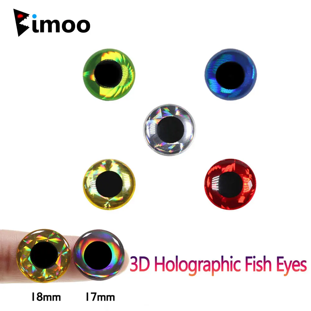 Bimoo ojos de pez holográficos 3D – para moscas y señuelos