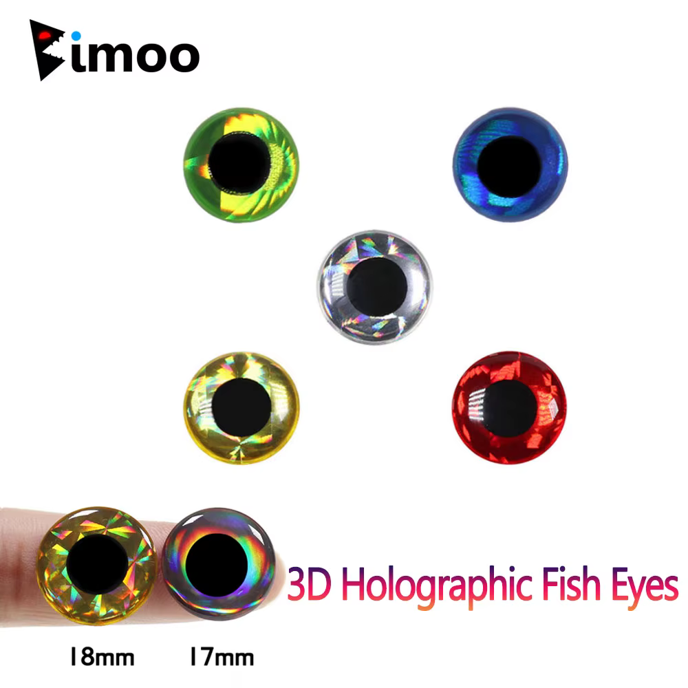 Bimoo ojos de pez holográficos 3D – para moscas y señuelos