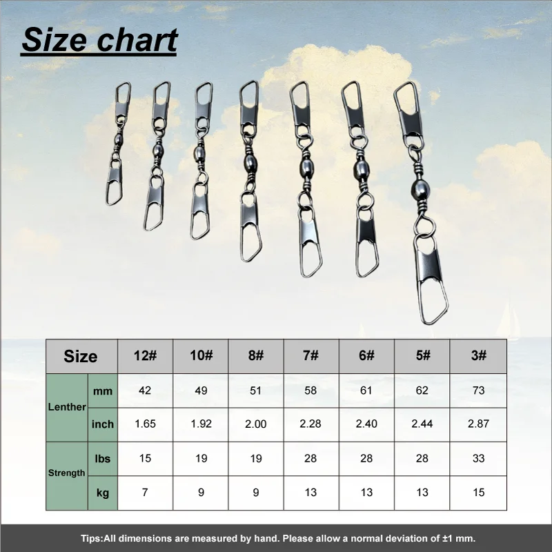 Esmerillones dobles inox con mosquetón y clips de seguridad - imagen 2