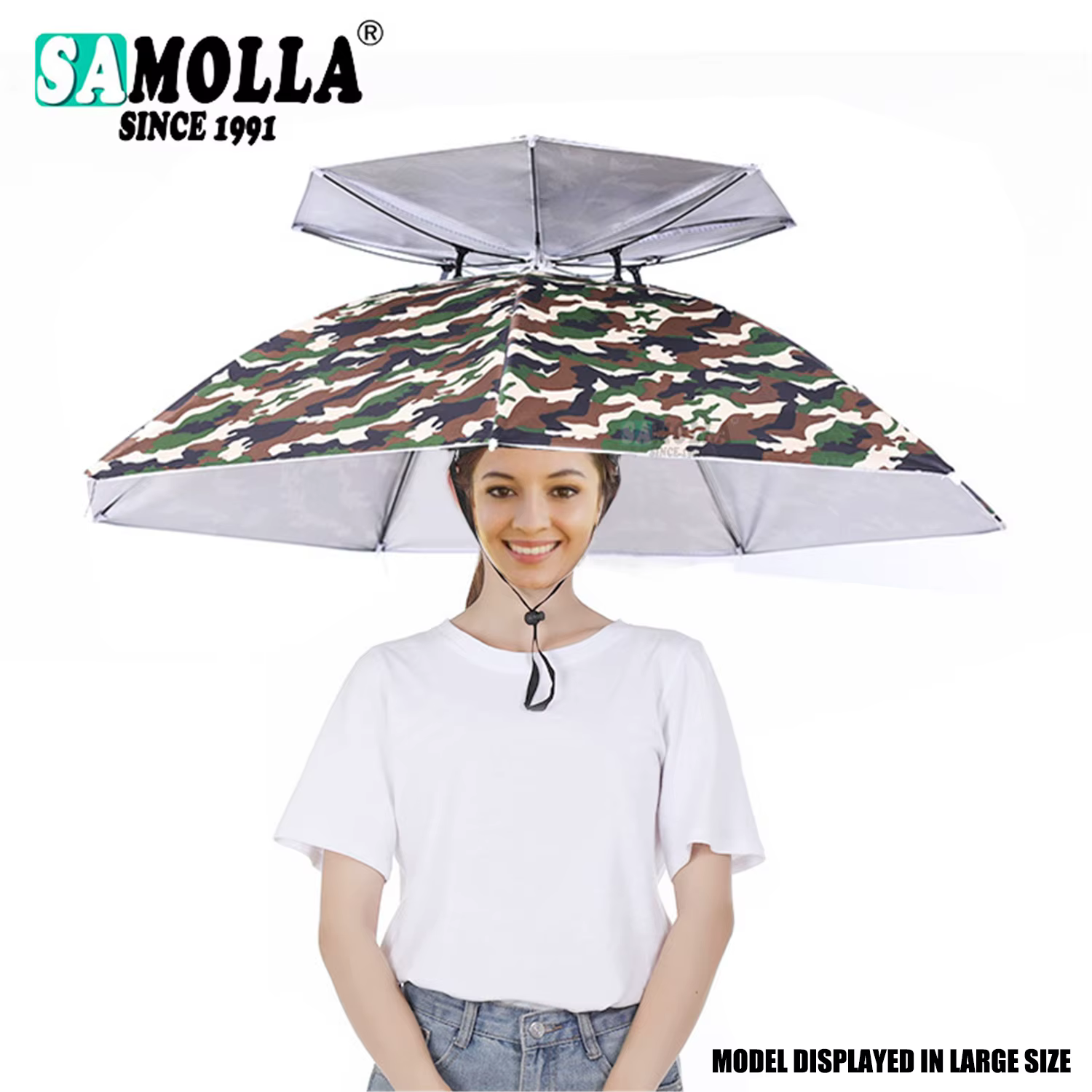 Sombrero parasol impermeable verde militar – Plegable para pesca y playa - imagen 5