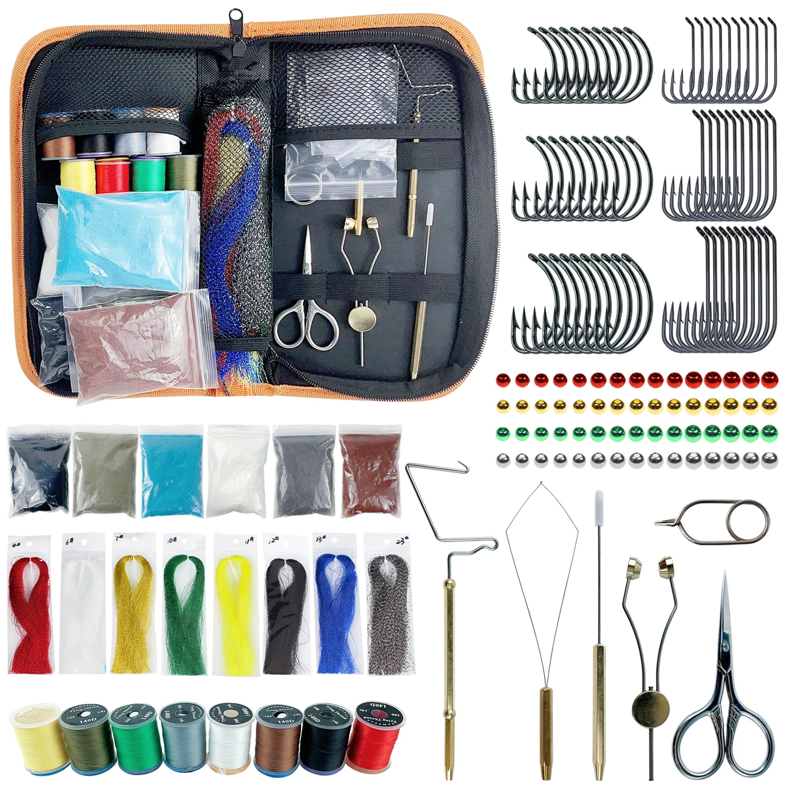 Kit atado de moscas con tijeras, bobin, enhebrador y anudador - imagen 5